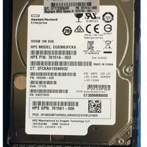 Disco HP  300GB 10K 12GBPS  SFF SAS SC HDD 781514-003 781581-006 EG0300JFCKA - Retirado de equipo en uso