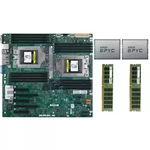 Supermicro H11DSi-NT Motherboard +2x AMD EPYC 7601 32 Cores CPU, 64GB 2133P RAM